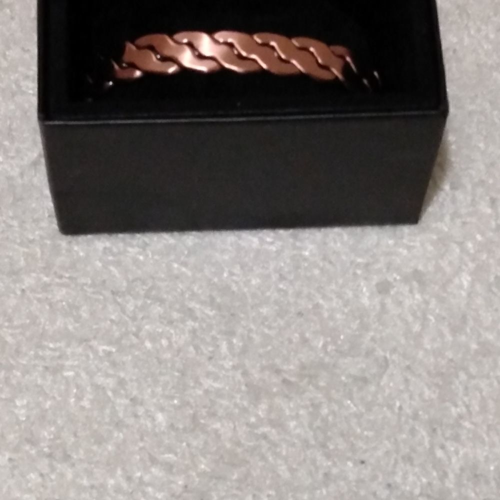 Magnetic By Design Wave Pattern Adjustable Cuff Bracelet in Rosetone (6.50 In